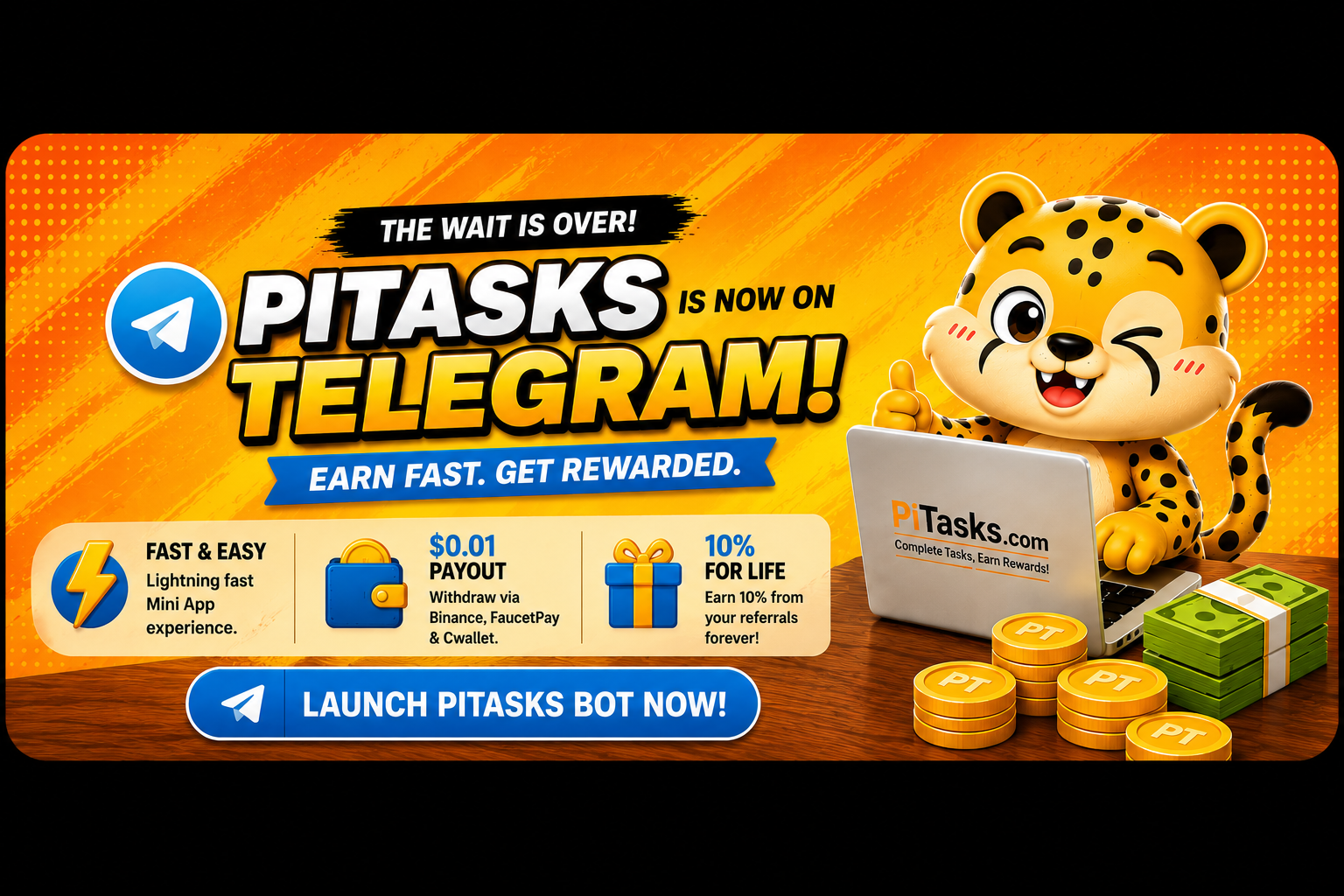 PiTasks Revolution: Earn Crypto Instantly with the New Telegram Mini App ($0.01 Min Payout)